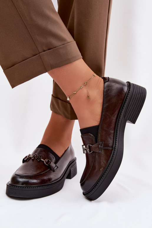 Oda moteriški mokasinai Su puošniais Detalem Vinceza 39985 CzekoladoĮe