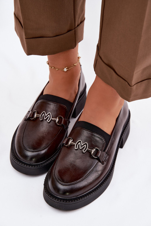 Oda moteriški mokasinai Su puošniais Detalem Vinceza 39985 CzekoladoĮe