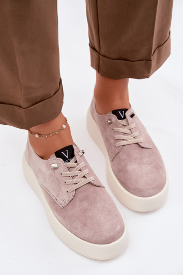 iš zomšos batai Moteriškas su platforma Vinceza 79605 smėlio spalvos