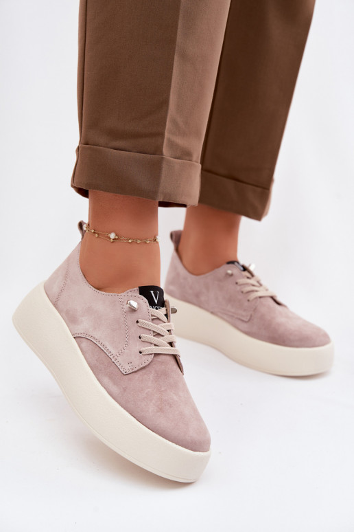 iš zomšos batai Moteriškas su platforma Vinceza 79605 smėlio spalvos