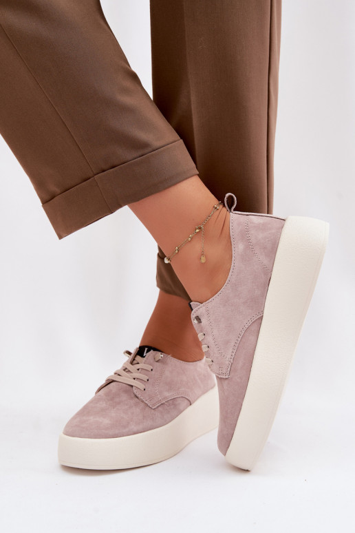 iš zomšos batai Moteriškas su platforma Vinceza 79605 smėlio spalvos