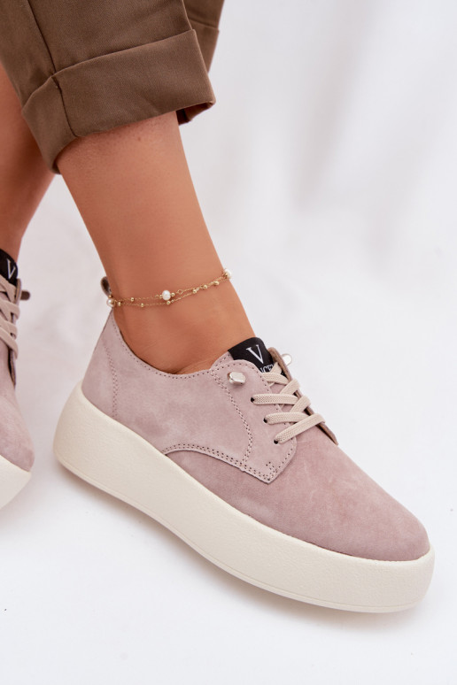 iš zomšos batai Moteriškas su platforma Vinceza 79605 smėlio spalvos