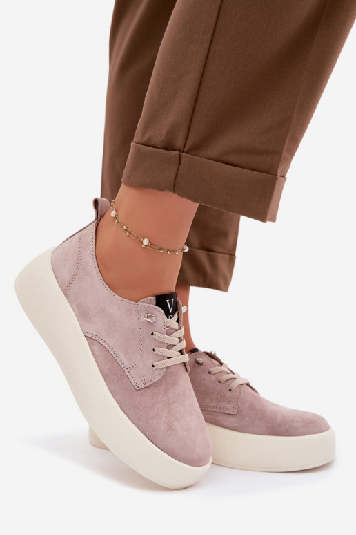 iš zomšos batai Moteriškas su platforma Vinceza 79605 smėlio spalvos