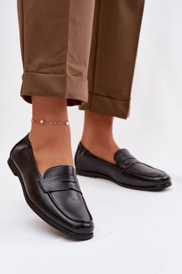 MokasinaisuĮjungtaturalnej Skóry Vinceza 18121 juodos spalvos 2