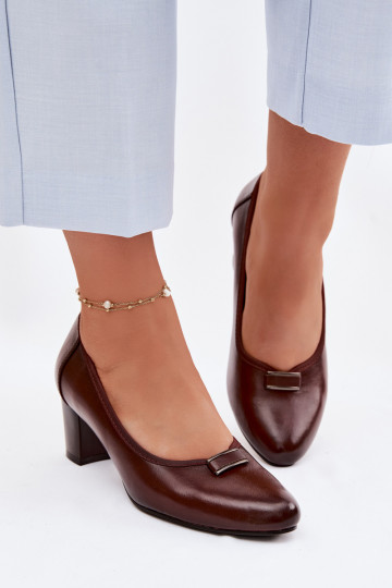 Bateliai su kulniukais Vinceza 58622 rudos spalvos