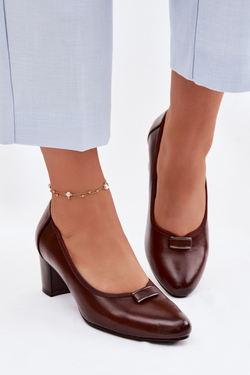 Bateliai su kulniukais Vinceza 58622 rudos spalvos