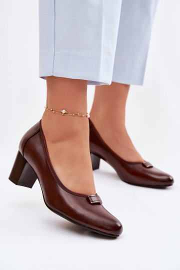 Bateliai su kulniukais Vinceza 58622 rudos spalvos 2