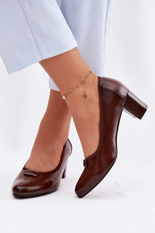 Bateliai su kulniukais Vinceza 58622 rudos spalvos