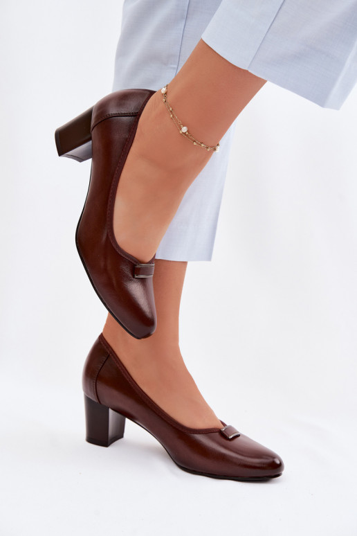 Bateliai su kulniukais Vinceza 58622 rudos spalvos