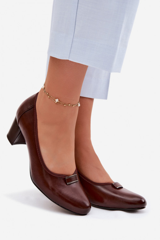 Bateliai su kulniukais Vinceza 58622 rudos spalvos