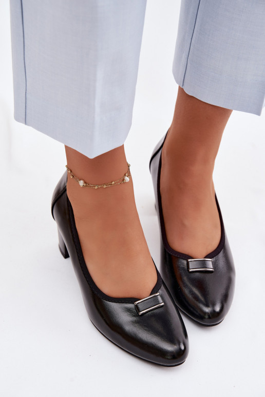 Bateliai su kulniukais Vinceza 58622 juodos spalvos