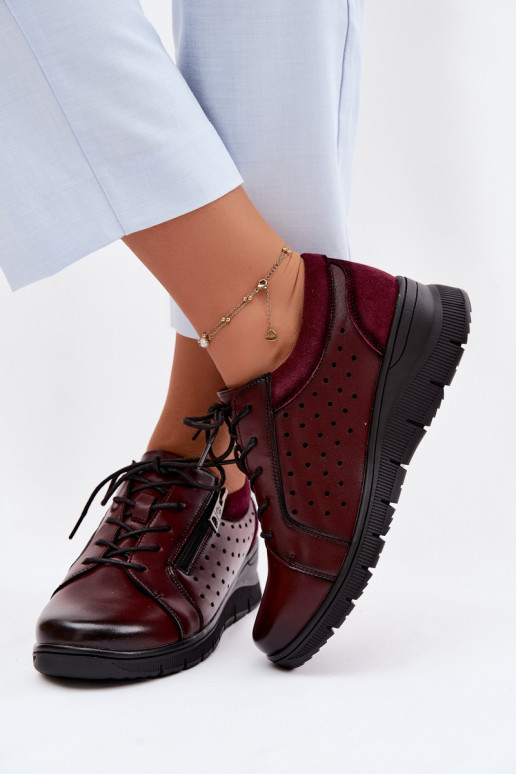 Oda batai Moteriškas su platforma Vinceza 39977 bordo spalvos