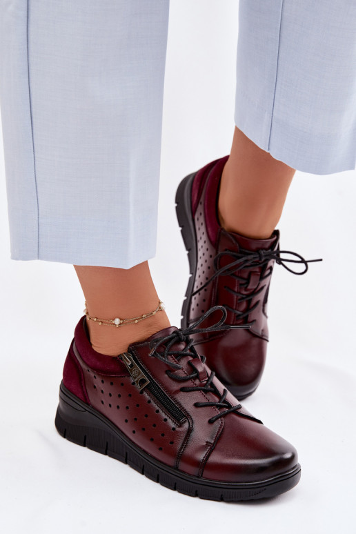 Oda batai Moteriškas su platforma Vinceza 39977 bordo spalvos