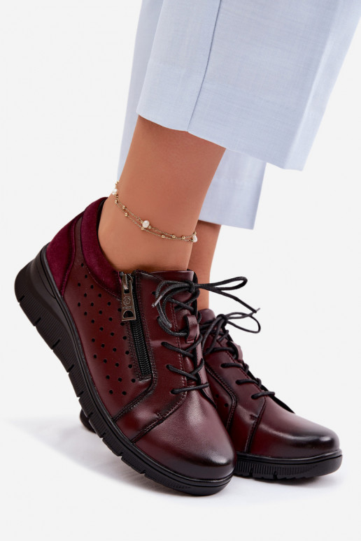 Oda batai Moteriškas su platforma Vinceza 39977 bordo spalvos