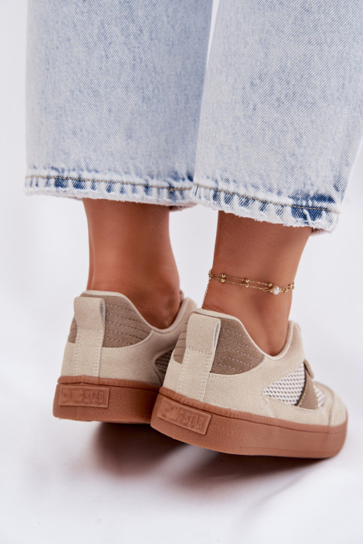 Sneakers modelio batai Moteriškas Big Star TT274759 smėlio spalvos