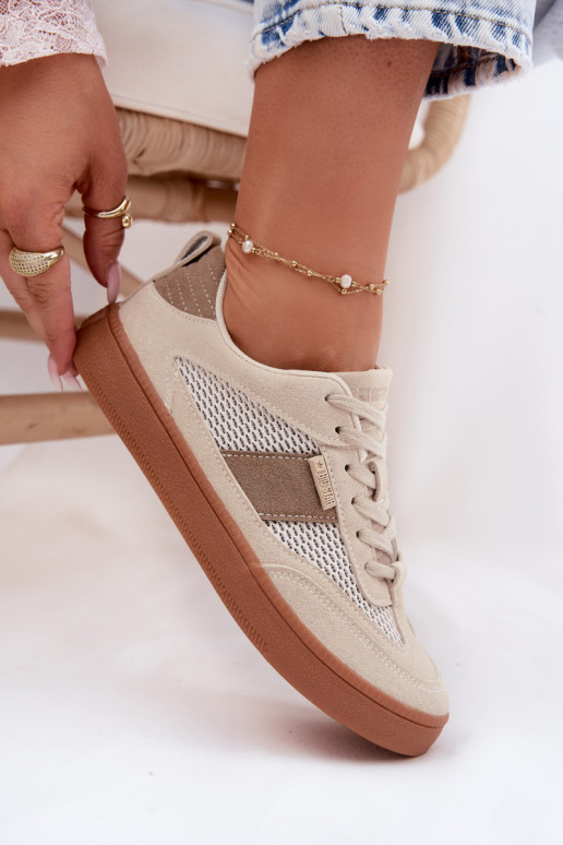 Sneakers modelio batai Moteriškas Big Star TT274759 smėlio spalvos