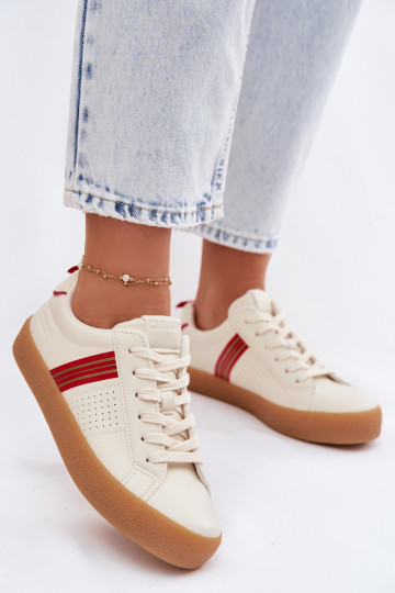 Eko Oda Sneakers modelio batai Moteriškas Big Star TT274307 dramblio kaulo spalvos