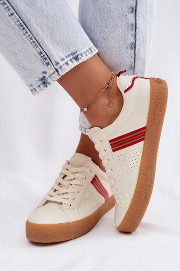 Eko Oda Sneakers modelio batai Moteriškas Big Star TT274307 dramblio kaulo spalvos 2