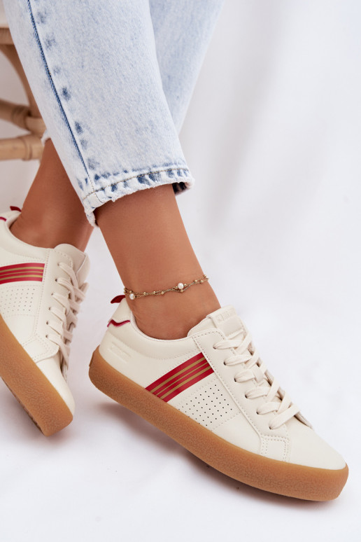 Eko Oda Sneakers modelio batai Moteriškas Big Star TT274307 dramblio kaulo spalvos