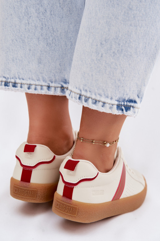 Eko Oda Sneakers modelio batai Moteriškas Big Star TT274307 dramblio kaulo spalvos