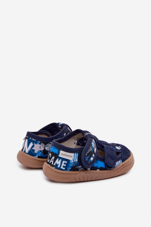 Šlepetės Barefoot Vaikiški Milami Kamuoliai tamsiai mėlynos spalvos Lumi