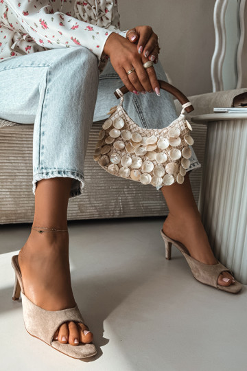 Moteriškos šlepetės Įjungta Smukłym Obcasie smėlio spalvos Revina