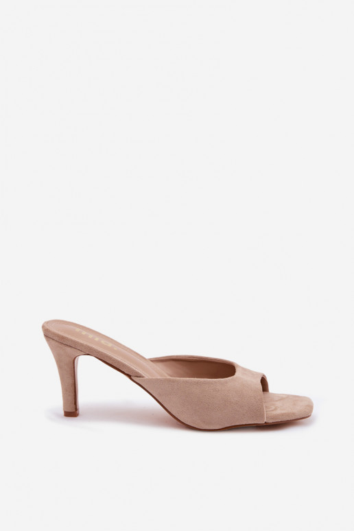 Moteriškos šlepetės Įjungta Smukłym Obcasie smėlio spalvos Revina