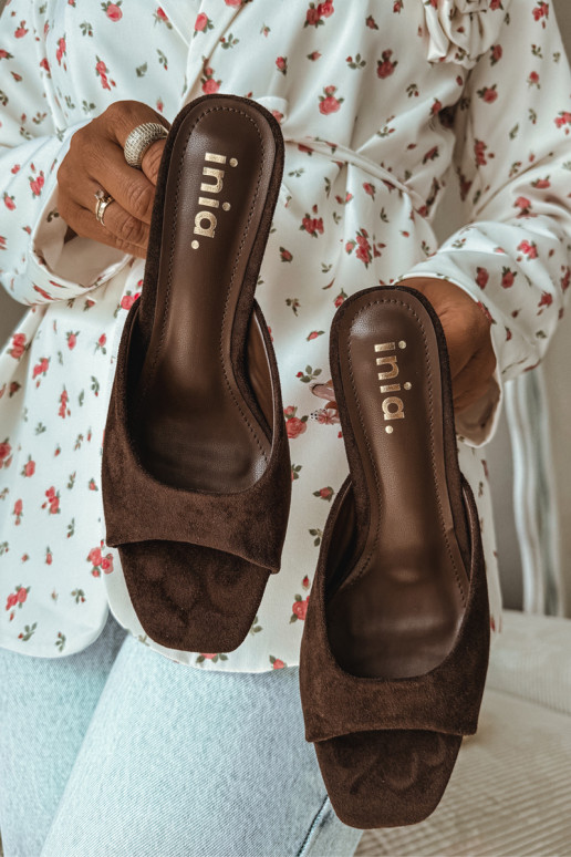 Moteriškos šlepetės Įjungta Smukłym Obcasie CzekoladoĮe Revina