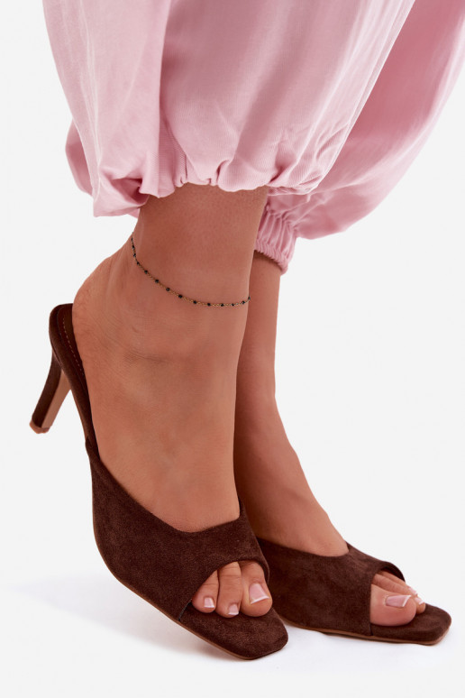 Moteriškos šlepetės Įjungta Smukłym Obcasie CzekoladoĮe Revina