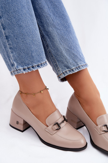 Oda batai Moteriškas su kulniukais Vinceza 18116 smėlio spalvos 2