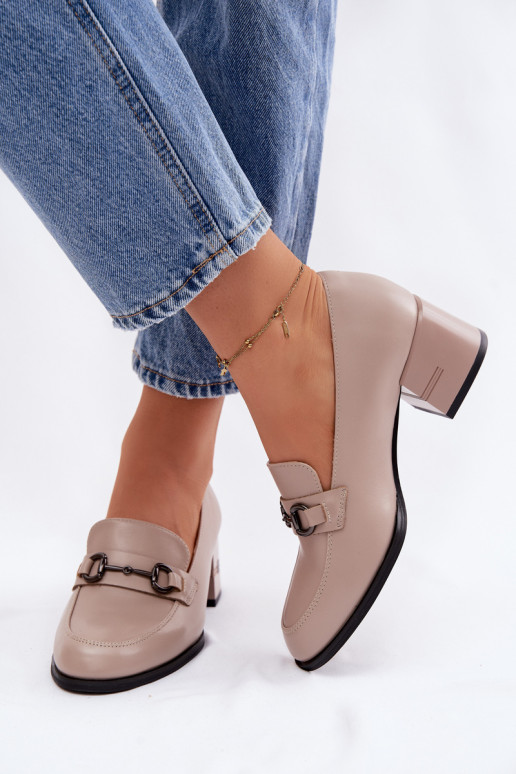 Oda batai Moteriškas su kulniukais Vinceza 18116 smėlio spalvos