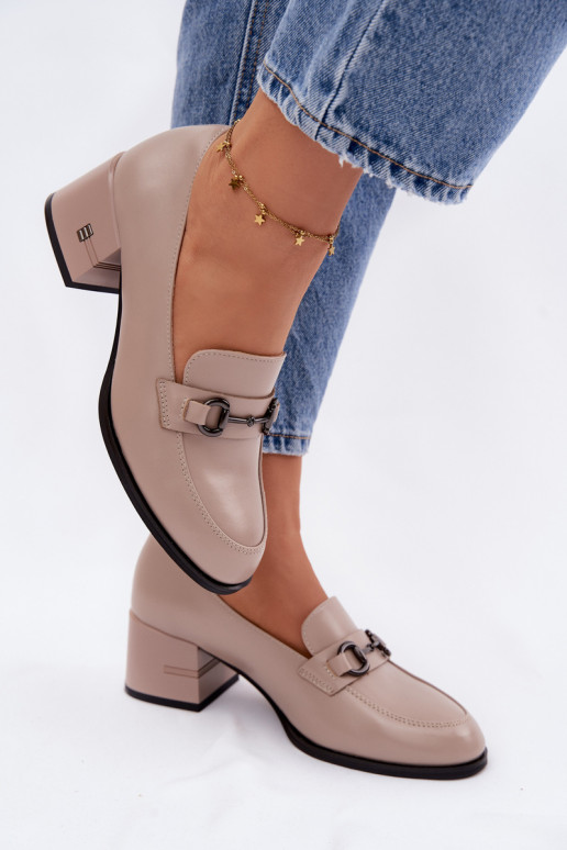 Oda batai Moteriškas su kulniukais Vinceza 18116 smėlio spalvos