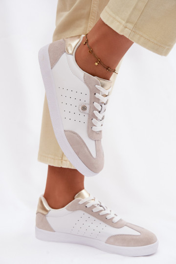 Sneakers modelio batai MoteriškassuĮjungtaturalnej Skóry S.Barski LR61-7091 baltos spalvos