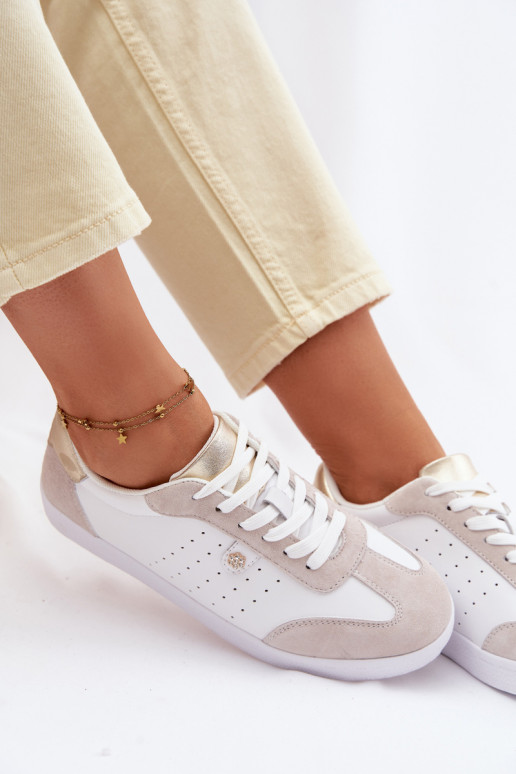 Sneakers modelio batai MoteriškassuĮjungtaturalnej Skóry S.Barski LR61-7091 baltos spalvos