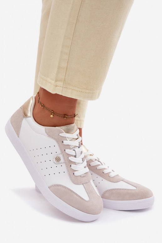 Sneakers modelio batai MoteriškassuĮjungtaturalnej Skóry S.Barski LR61-7091 baltos spalvos