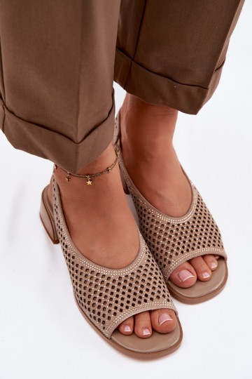 Dekoruotos Ažūrinės basutės Moteriškas iš zomšos Klocke D&A CR61-3131 smėlio spalvos