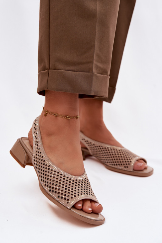 Dekoruotos Ažūrinės basutės Moteriškas iš zomšos Klocke D&A CR61-3131 smėlio spalvos