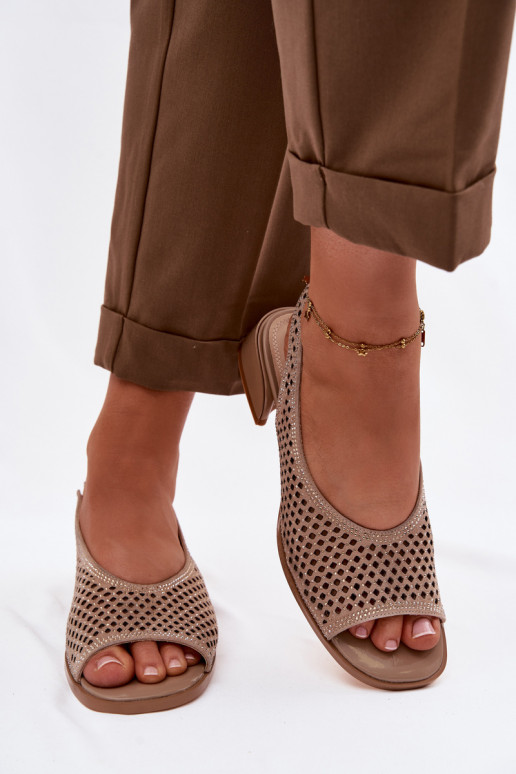 Dekoruotos Ažūrinės basutės Moteriškas iš zomšos Klocke D&A CR61-3131 smėlio spalvos