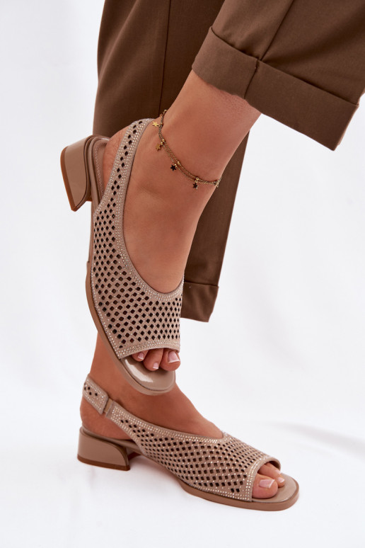 Dekoruotos Ažūrinės basutės Moteriškas iš zomšos Klocke D&A CR61-3131 smėlio spalvos