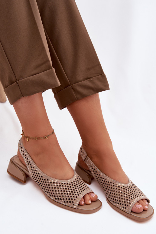 Dekoruotos Ažūrinės basutės Moteriškas iš zomšos Klocke D&A CR61-3131 smėlio spalvos