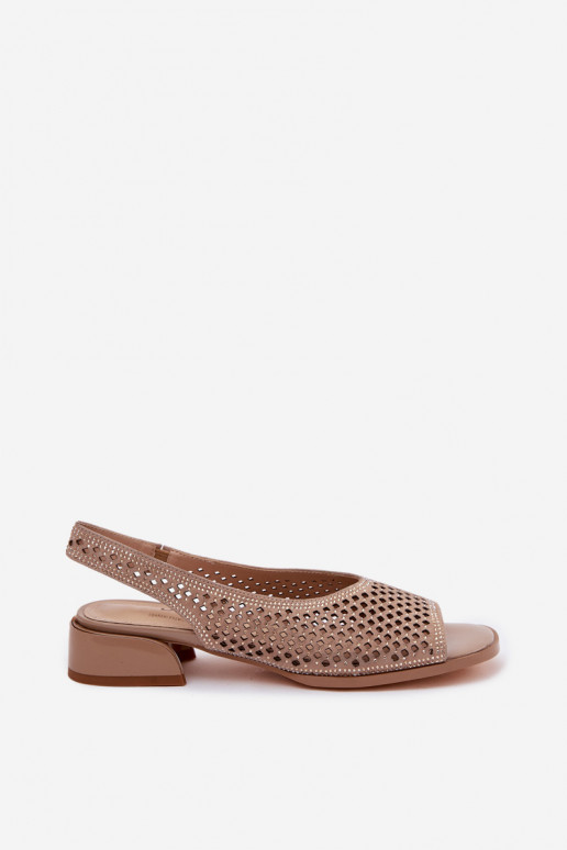 Dekoruotos Ažūrinės basutės Moteriškas iš zomšos Klocke D&A CR61-3131 smėlio spalvos