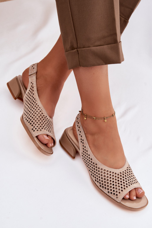 Dekoruotos Ažūrinės basutės Moteriškas iš zomšos Klocke D&A CR61-3131 smėlio spalvos