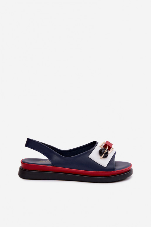 Moteriškos basutės Moteriškas su ornamentais D&A GR61-5932 tamsiai mėlynos spalvos