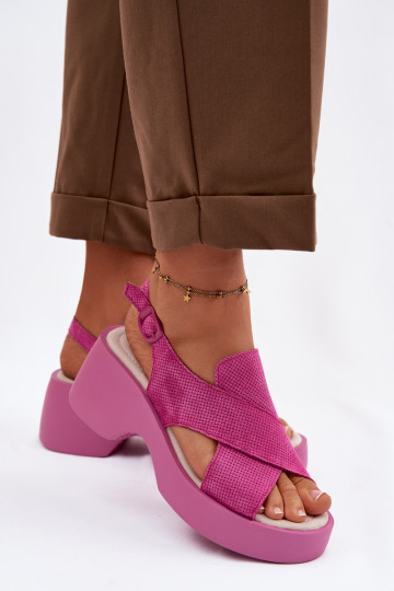 Moteriškos basutės Moteriškas su platforma S.Barski LR61-7005 rožinės spalvos