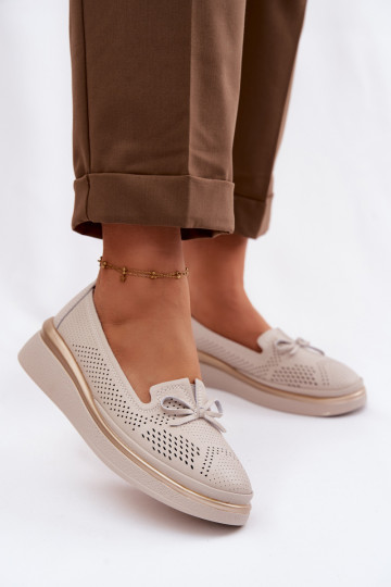 Oda su aužūro elementais batai su platforma S.Barski LR61-7043 smėlio spalvos 2