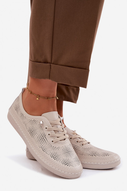 Oda su aužūro elementais batai Moteriškas S.Barski LR61-7083 smėlio spalvos