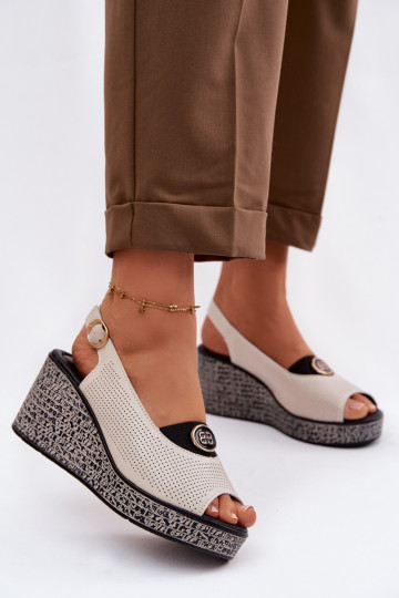 Oda Platforminės basutės S.Barski LR61-7010 smėlio spalvos 2