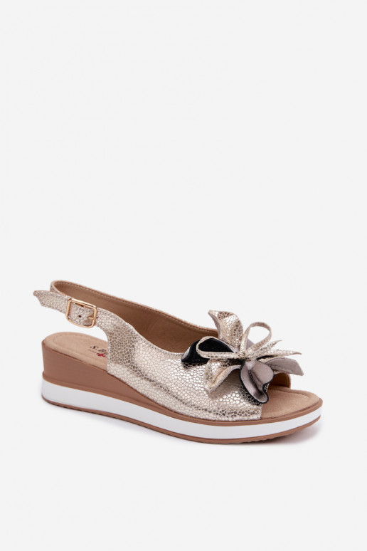 Oda Platforminės basutės su ornamentais S.Barski GR61-5988 aukso spalvos