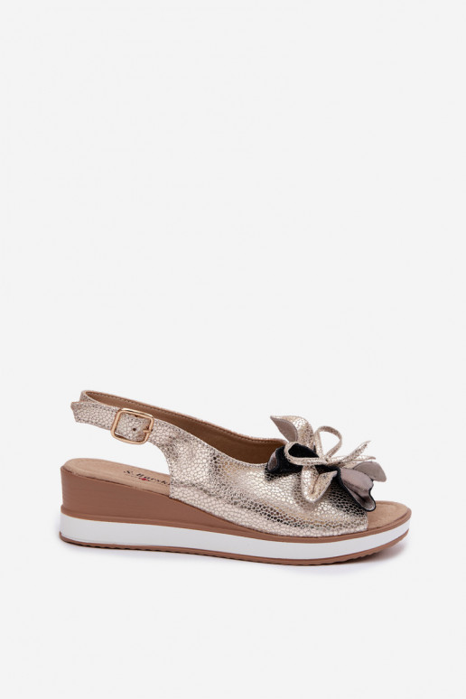 Oda Platforminės basutės su ornamentais S.Barski GR61-5988 aukso spalvos