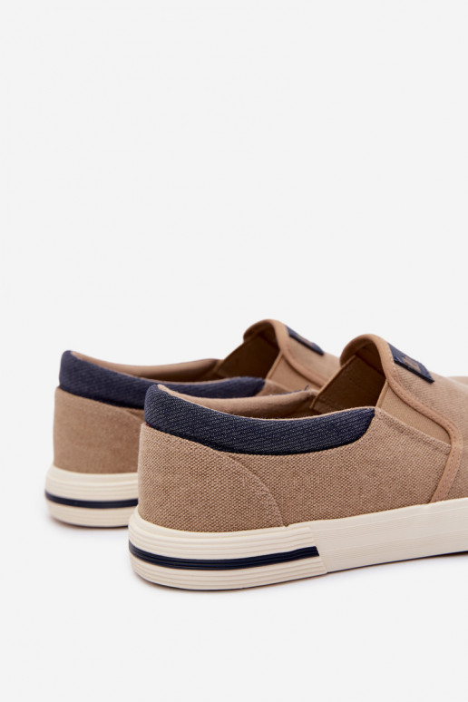 Sportbačiai Vyriški laisvalaikio batai Slip On Lee Cooper LCIN-26-02-4089 smėlio spalvos